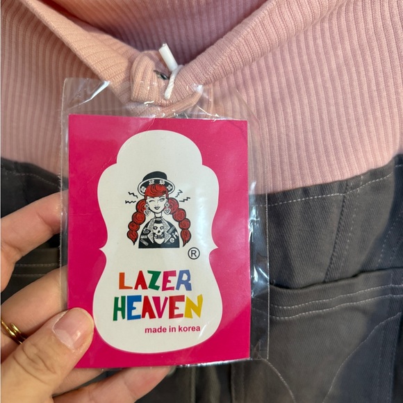 Y2K Off-Shoulder Two-Tone Corset Top in Pink and Taupe - Picture 5 of 5